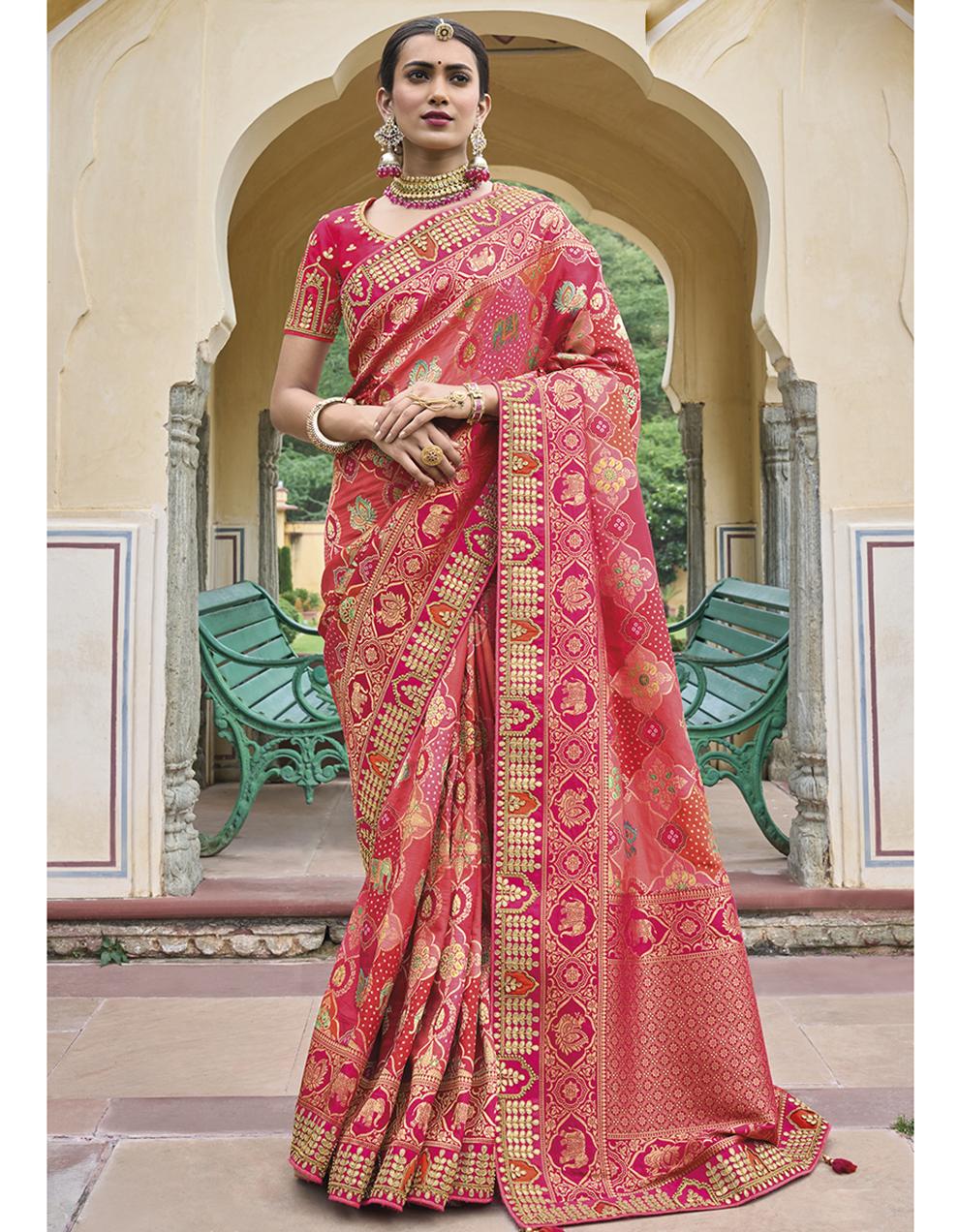 Pink Pure Dola Viscose Saree for Women With Blouse SD27813
