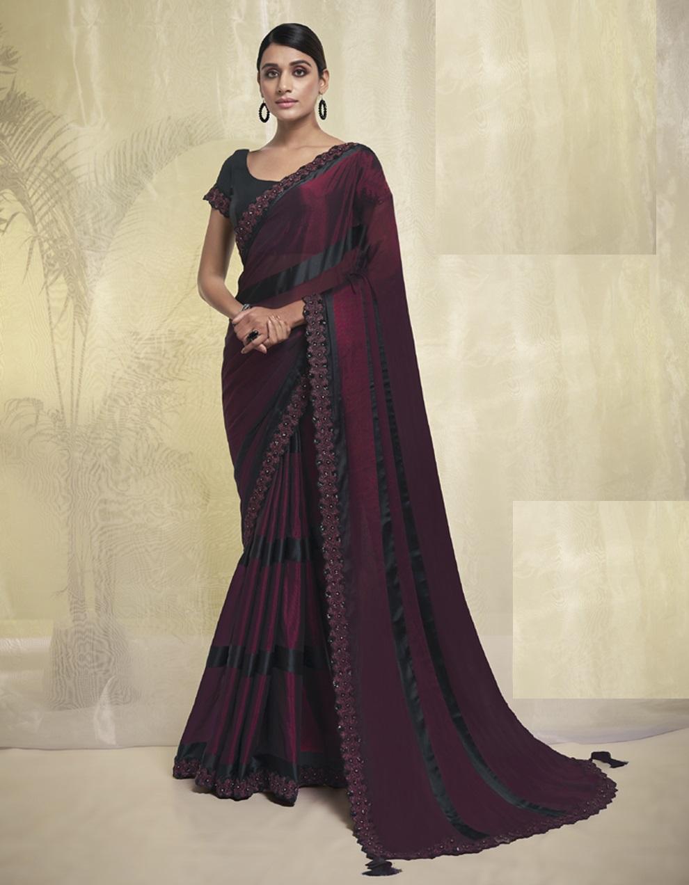 Maroon ART SILK Saree for Women With Blouse SD28550