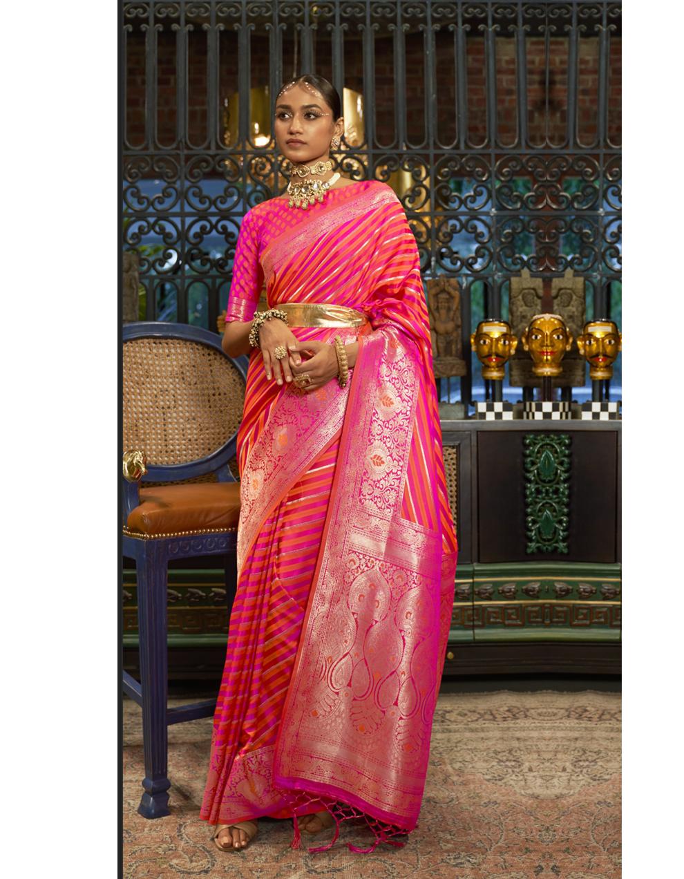 Red ART SILK Saree for Women With Blouse SD28221