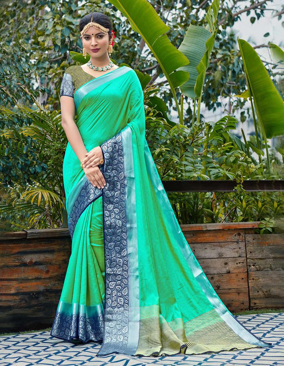 Sea Green Art Silk Saree With Blouse MK25886