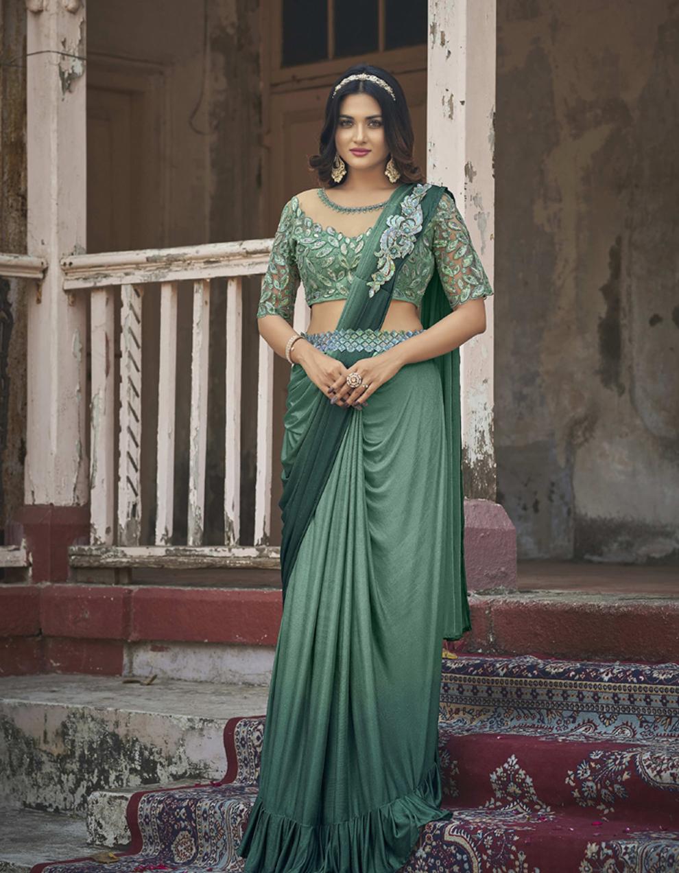 green ART SILK Saree for Women With Blouse SD28383