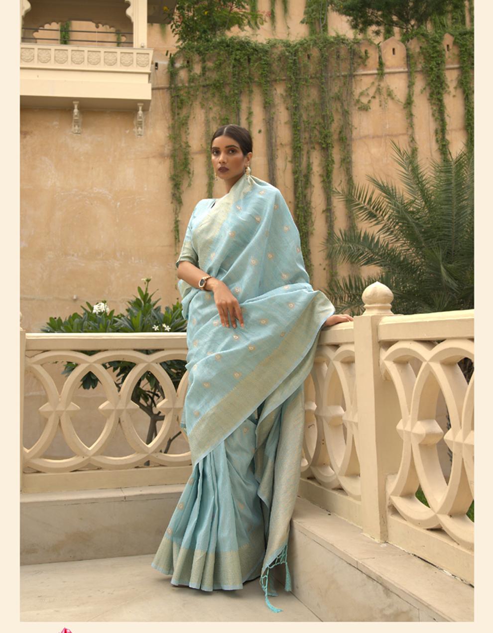 Blue Art Silk Saree for Women With Blouse SD28020