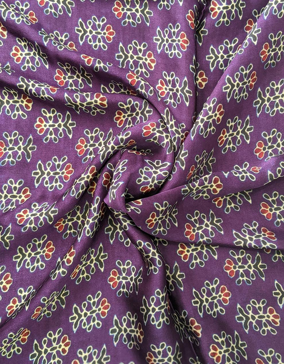 Purple Gaji Silk Unstitched Fabric for Men & Women's Shirt/Kurta/Top/Kameez FB84