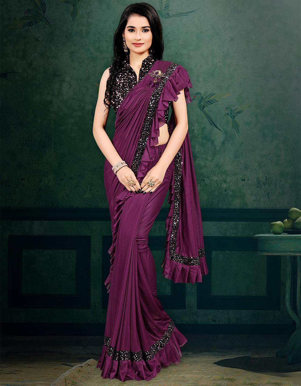 Magenta Silk Saree With Blouse SD25103