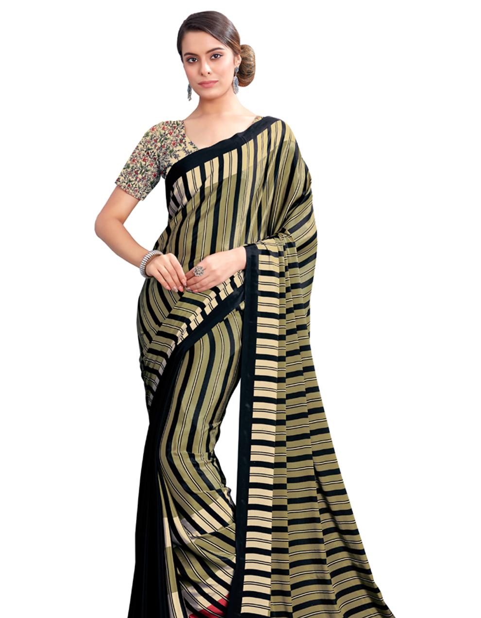 green CREPE SILK Saree for Women With Blouse SD28802