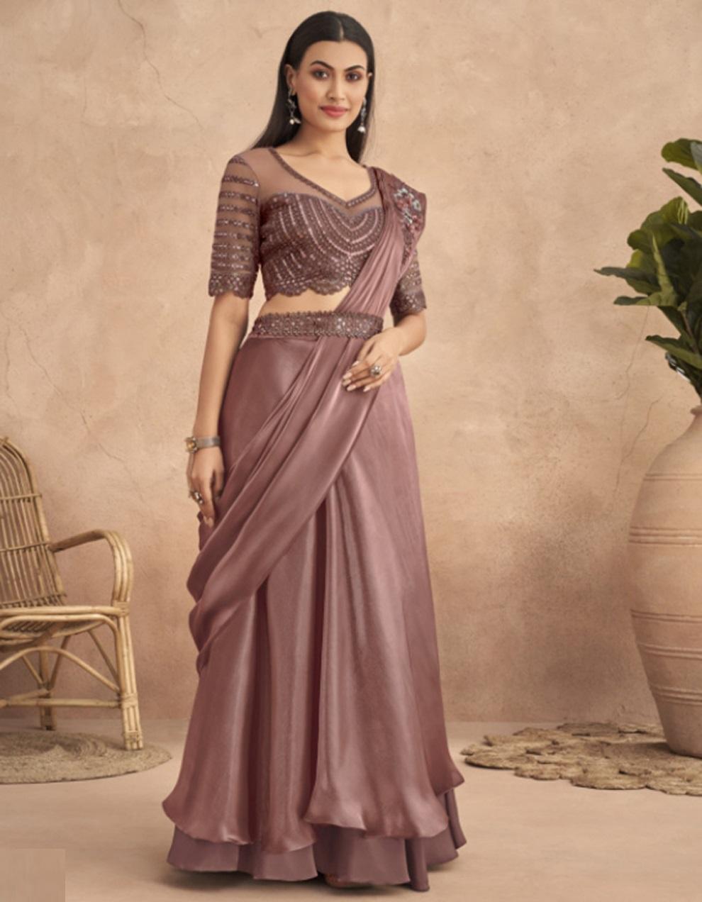 Purple FANCY SILK Saree for Women With Blouse SD28456