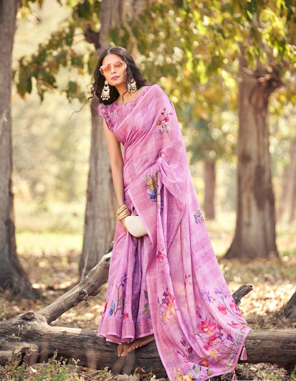 Pink SOFT COTTON Saree for Women With Blouse SD28591