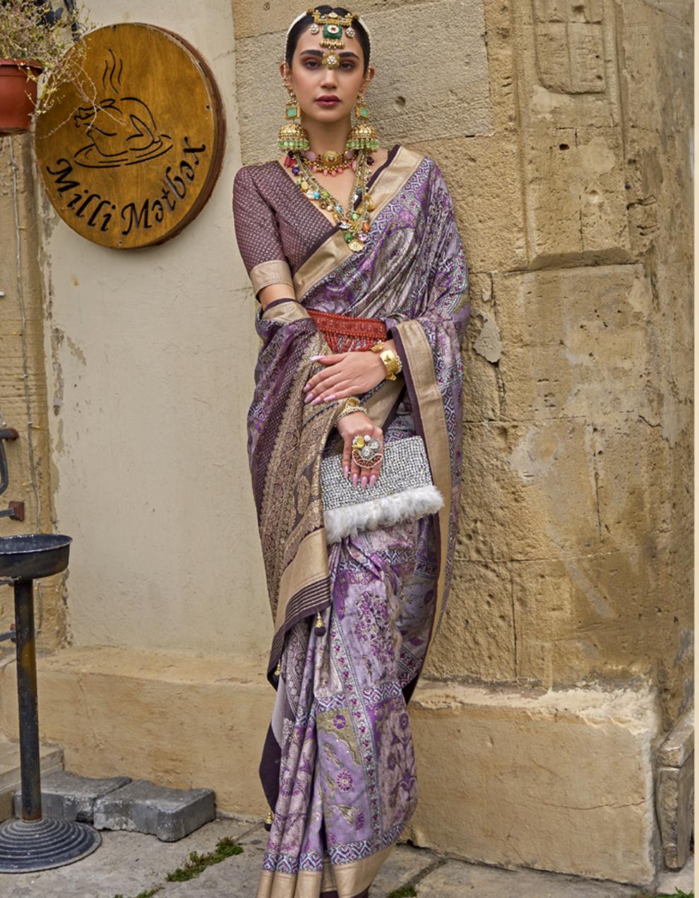PURPLE  Art Silk Saree for Women With Blouse SD28981