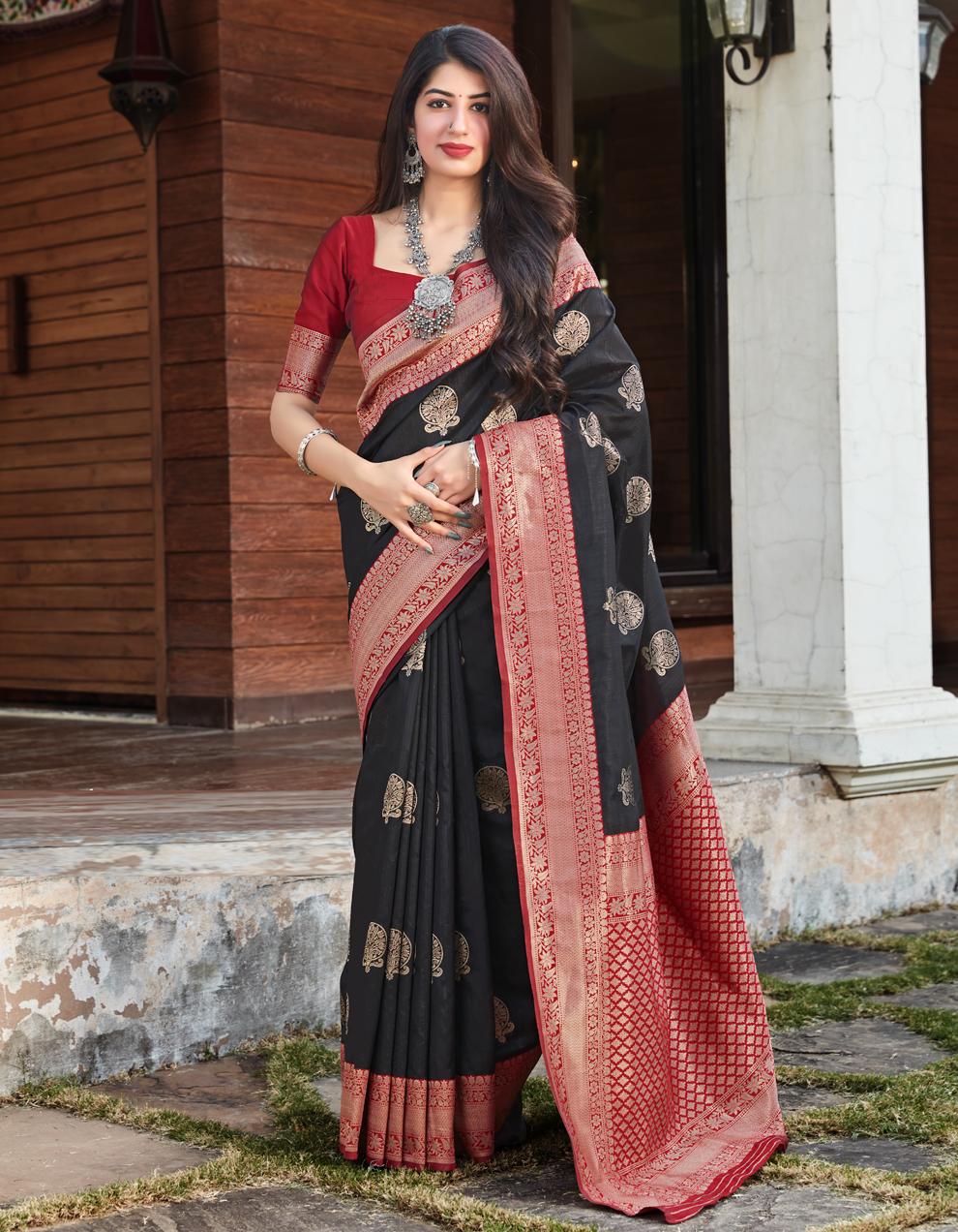 Multicolor Silk Saree With Blouse SD25226