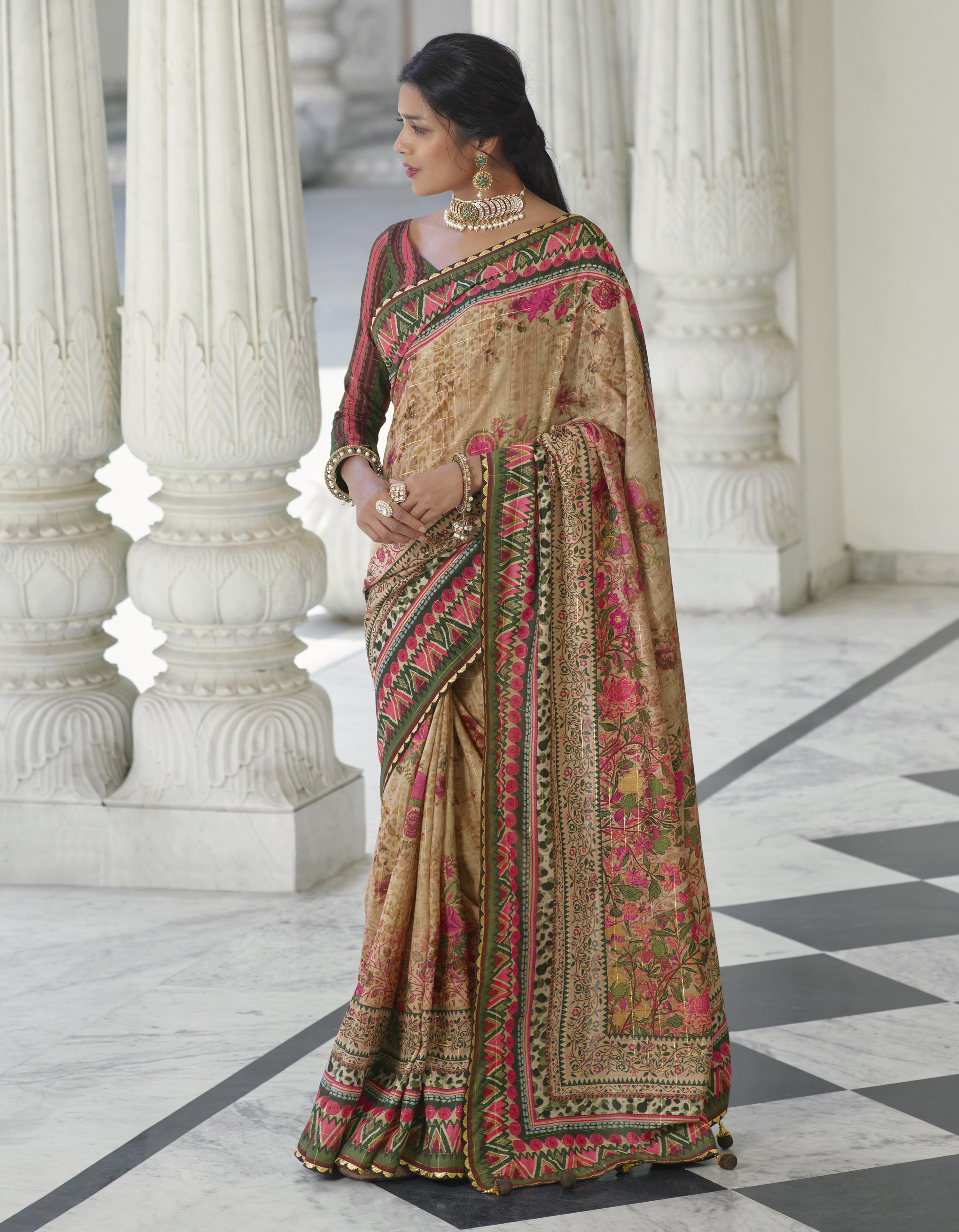 Multicolor Silk Saree With Blouse SD25574