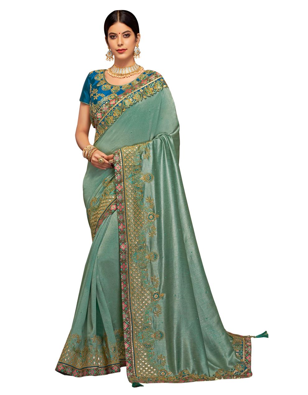 Grey Silk georgette Saree With Blouse MH23170