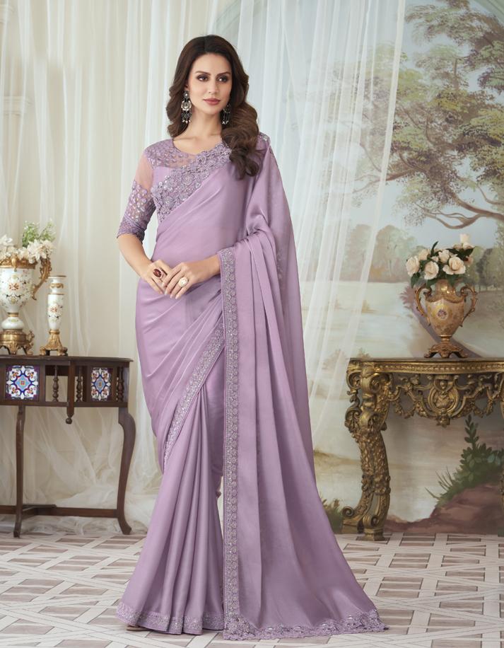 Purple ART SILK Saree for Women With Blouse SD28442