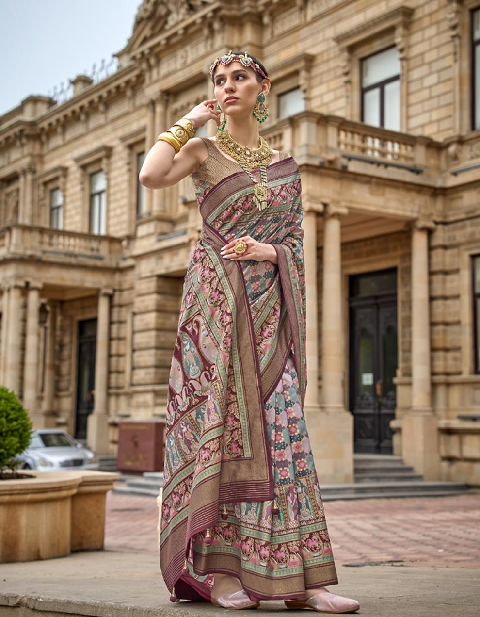 MAROON Art Silk Saree for Women With Blouse SD28998