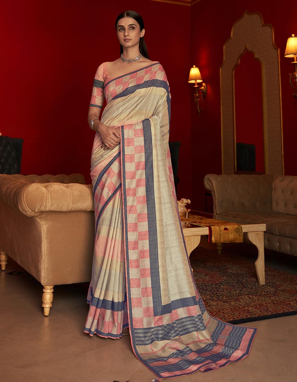 Multicolor Silk Saree With Blouse SD25691