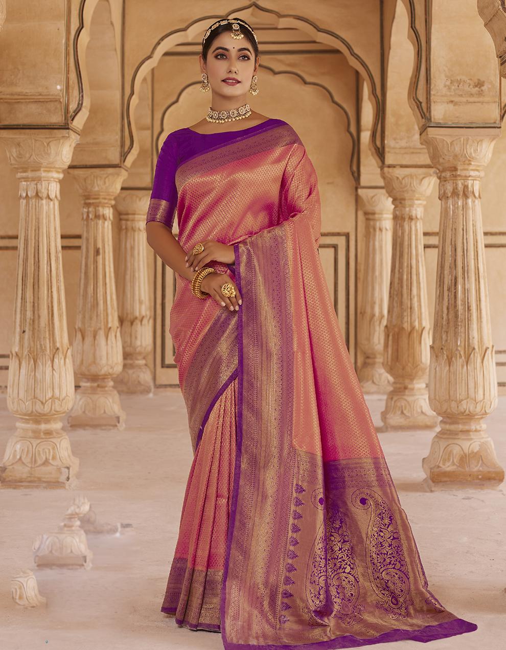 Pink Silk Saree for Women With Blouse SD27830