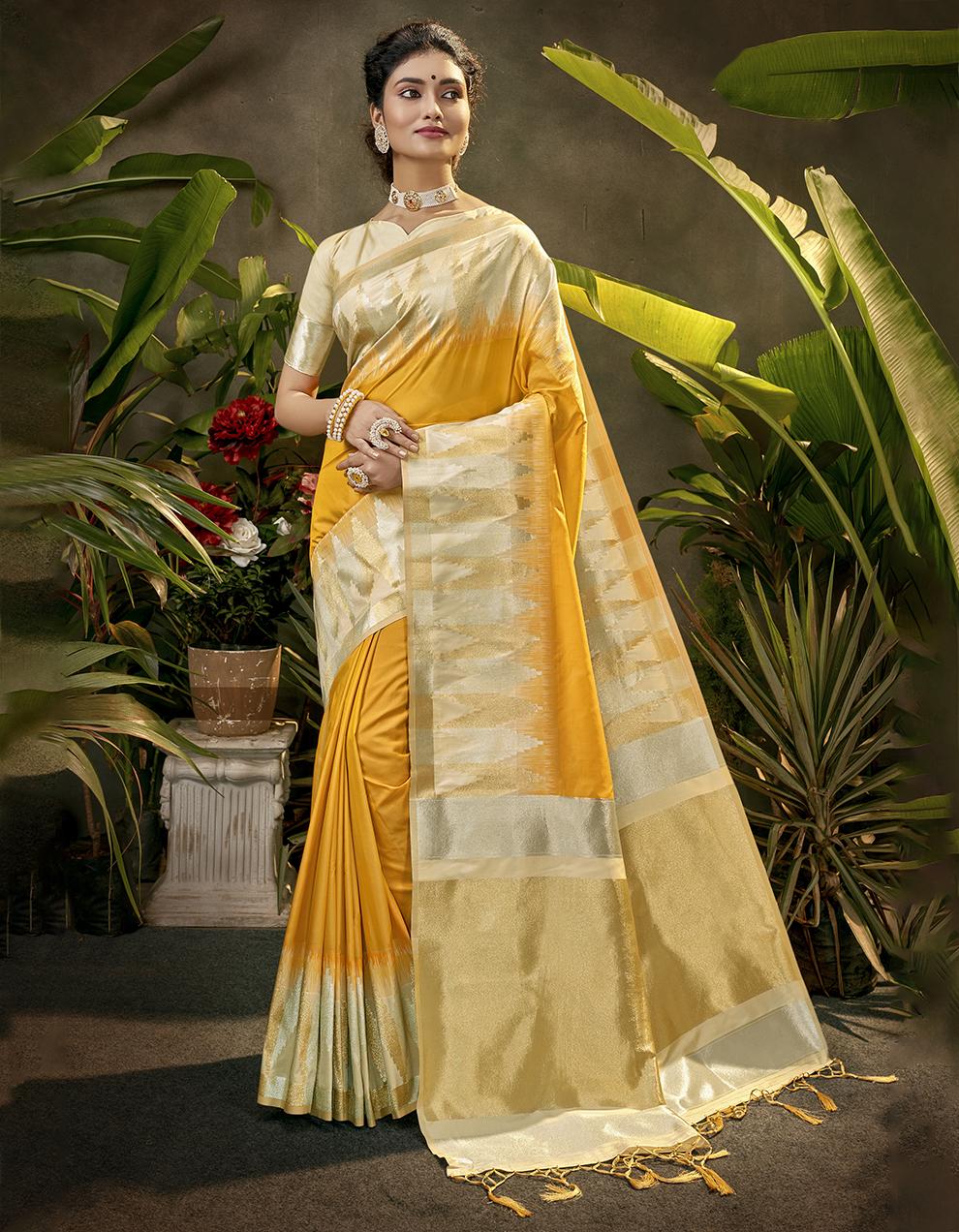 Multicolor Lichi Silk Saree With Blouse SD24125
