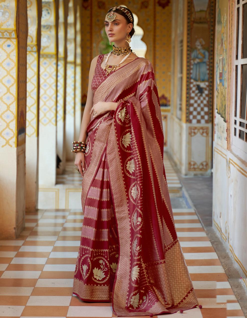 Brown Silk Saree for Women With Blouse SD27874