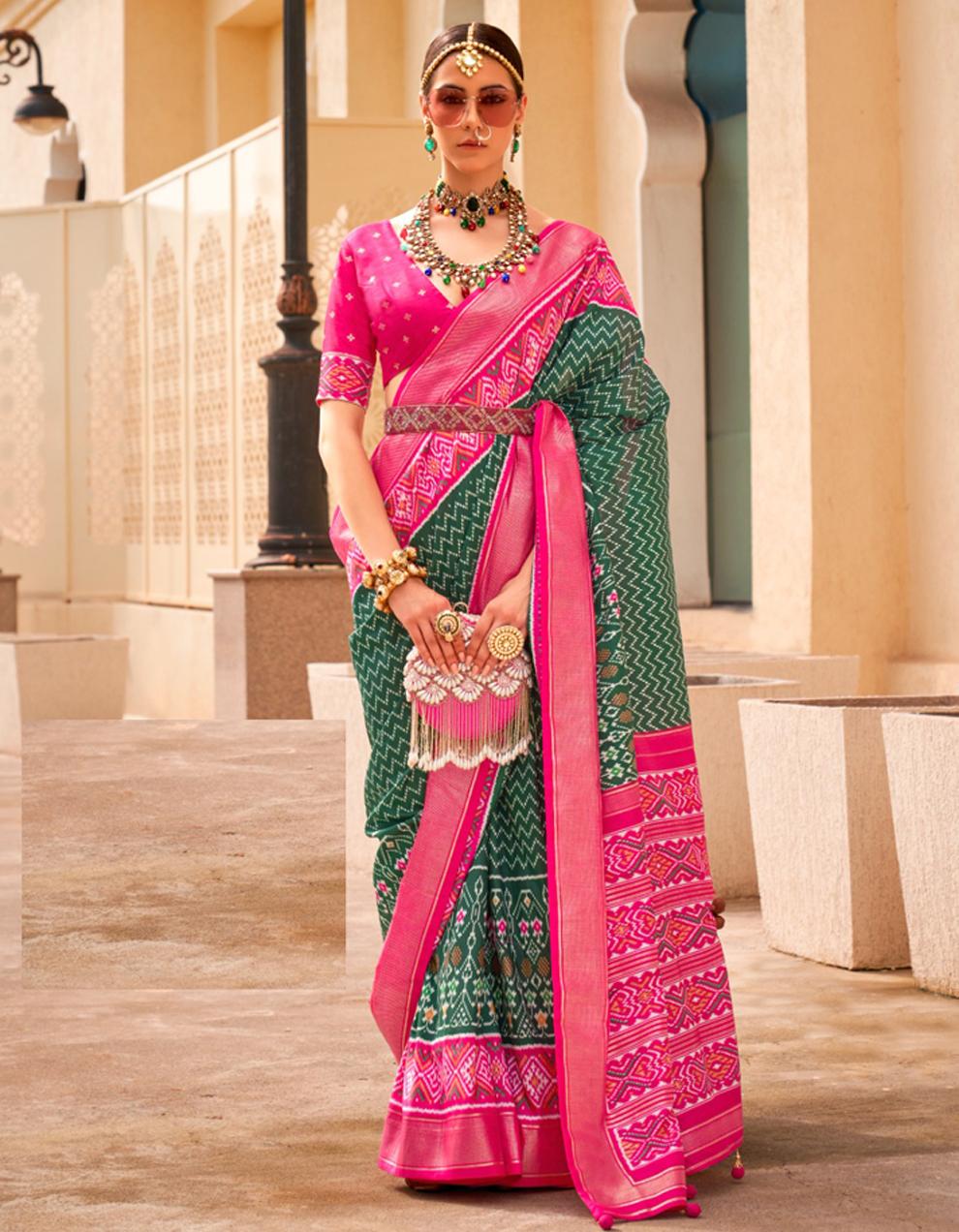 green Art Silk Saree for Women With Blouse SD28881