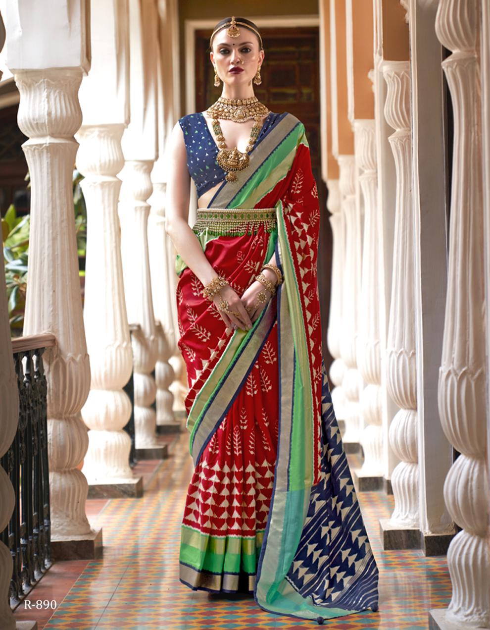 Red Art Silk Saree for Women With Blouse SD27340