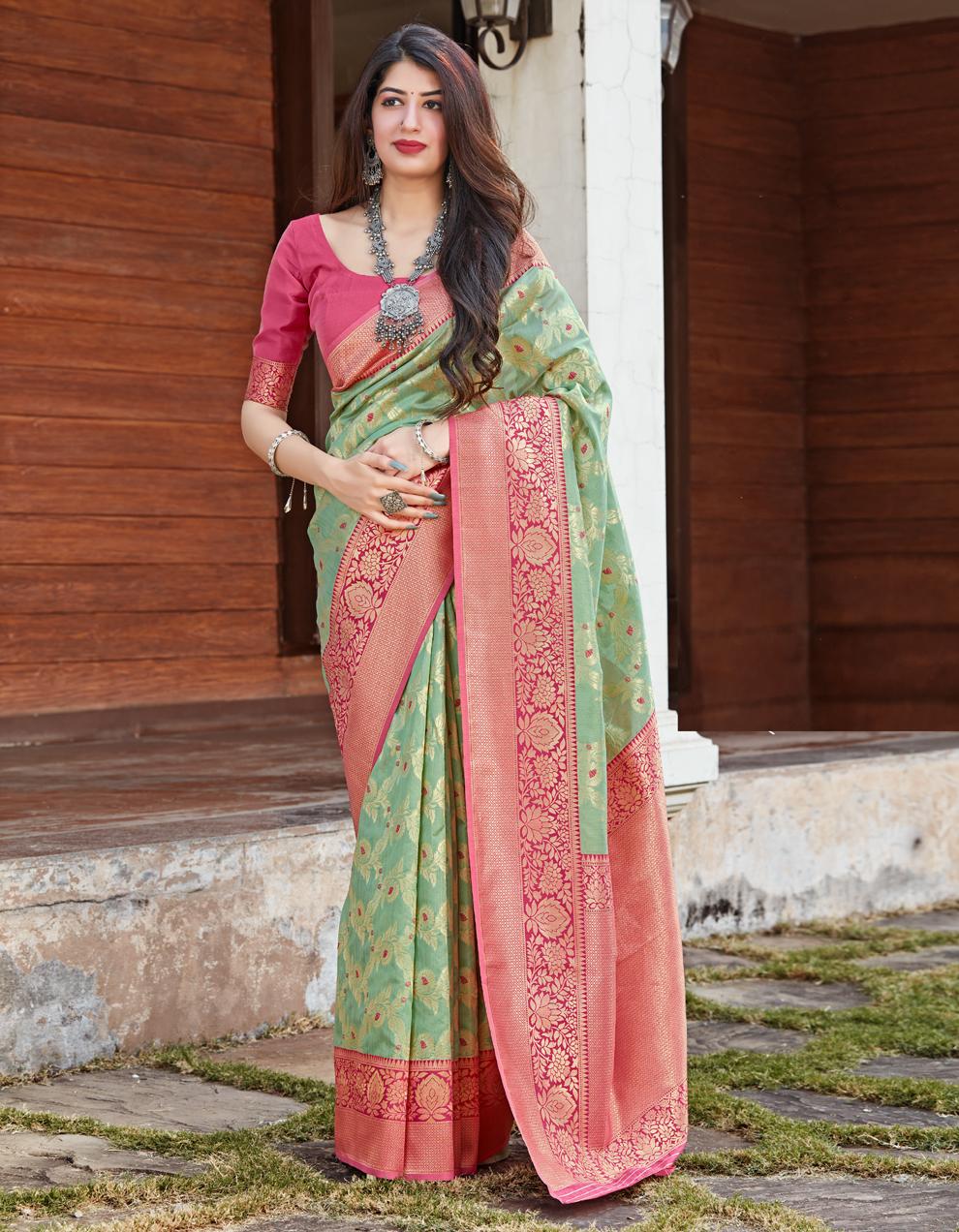 Multicolor Silk Saree With Blouse SD25221