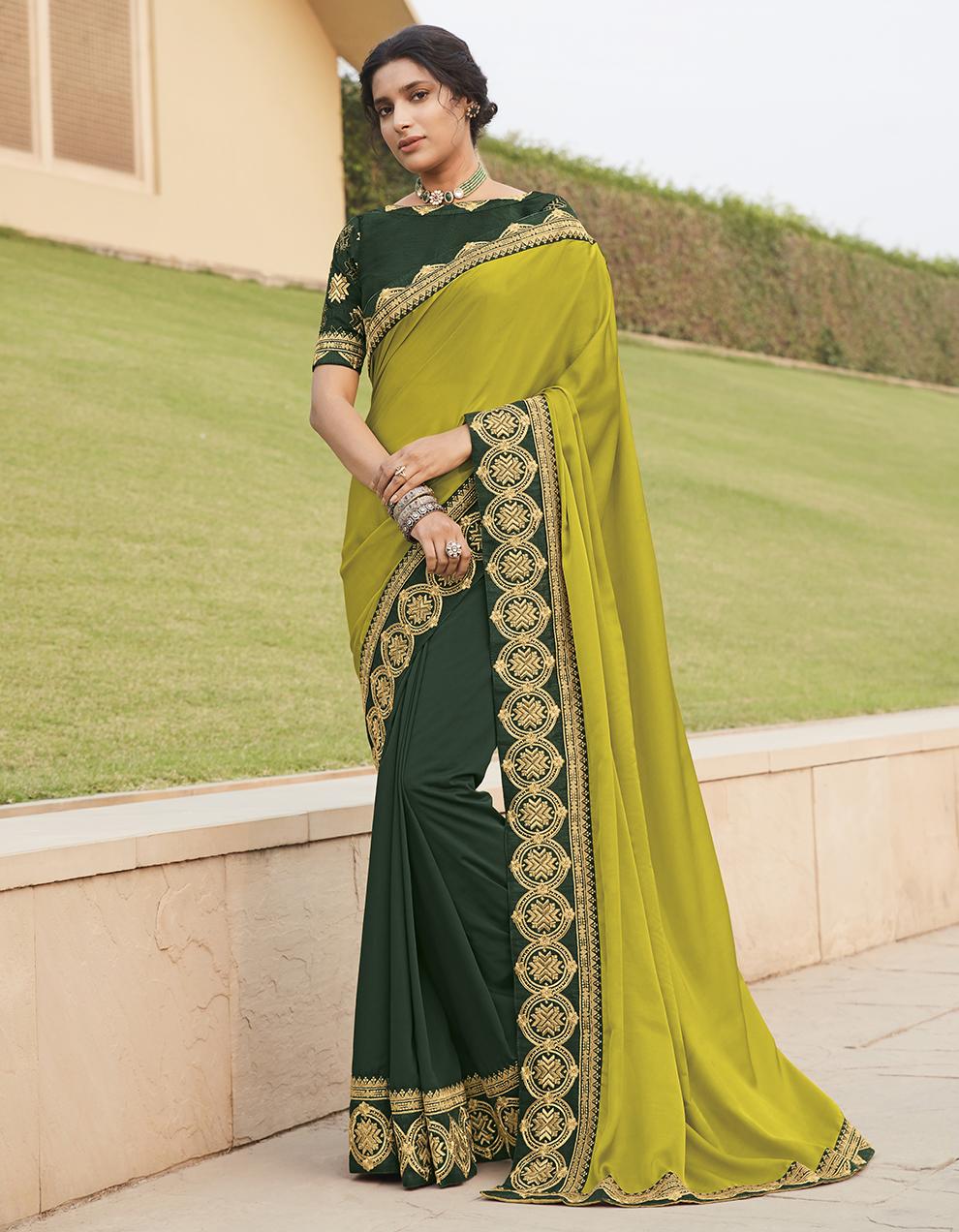 Multicolor Banarasi silk Saree With Blouse SD23868