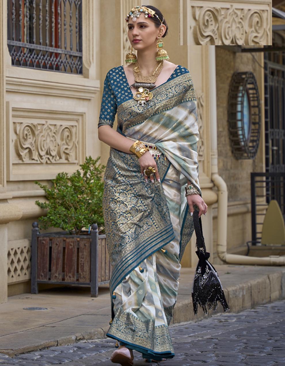 BLUE Art Silk Saree for Women With Blouse SD28987