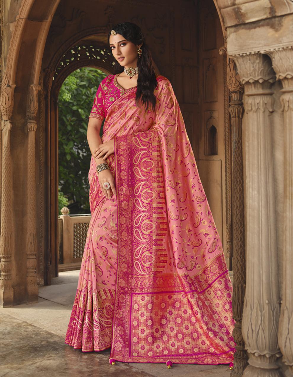 Pink SILK Saree for Women With Blouse SD28494