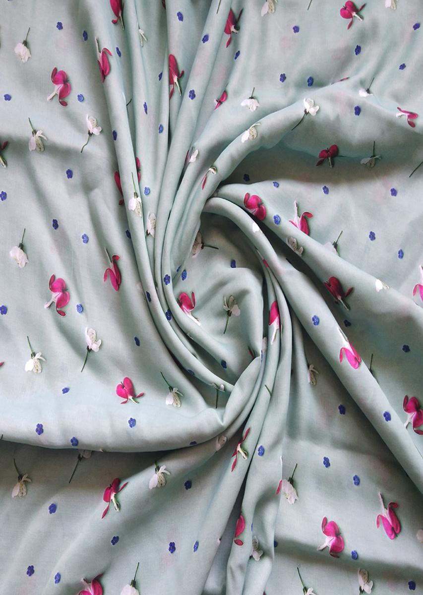 Green Satin Unstitched Fabric for Men & Women's Shirt/Kurta/Top/Kameez FB16