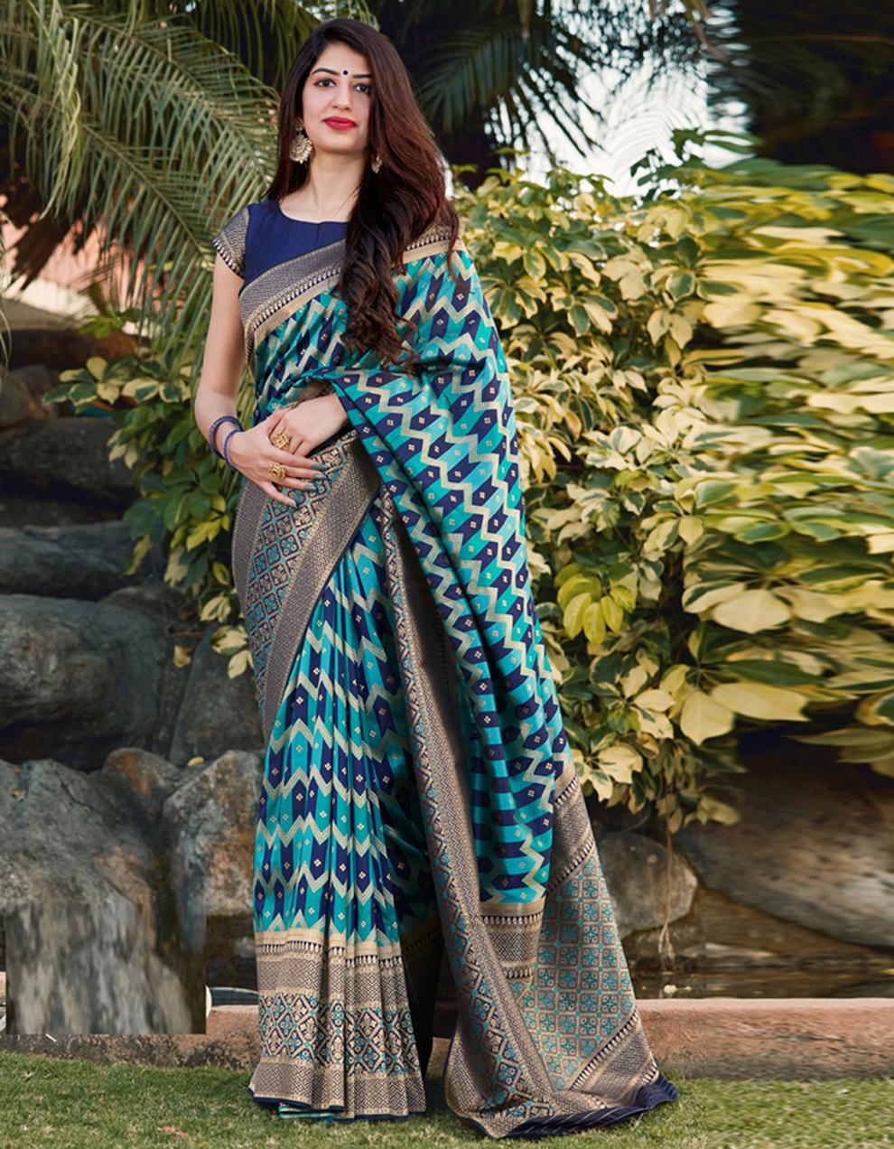 Multicolor Banarasi Silk Saree With Blouse SD24146