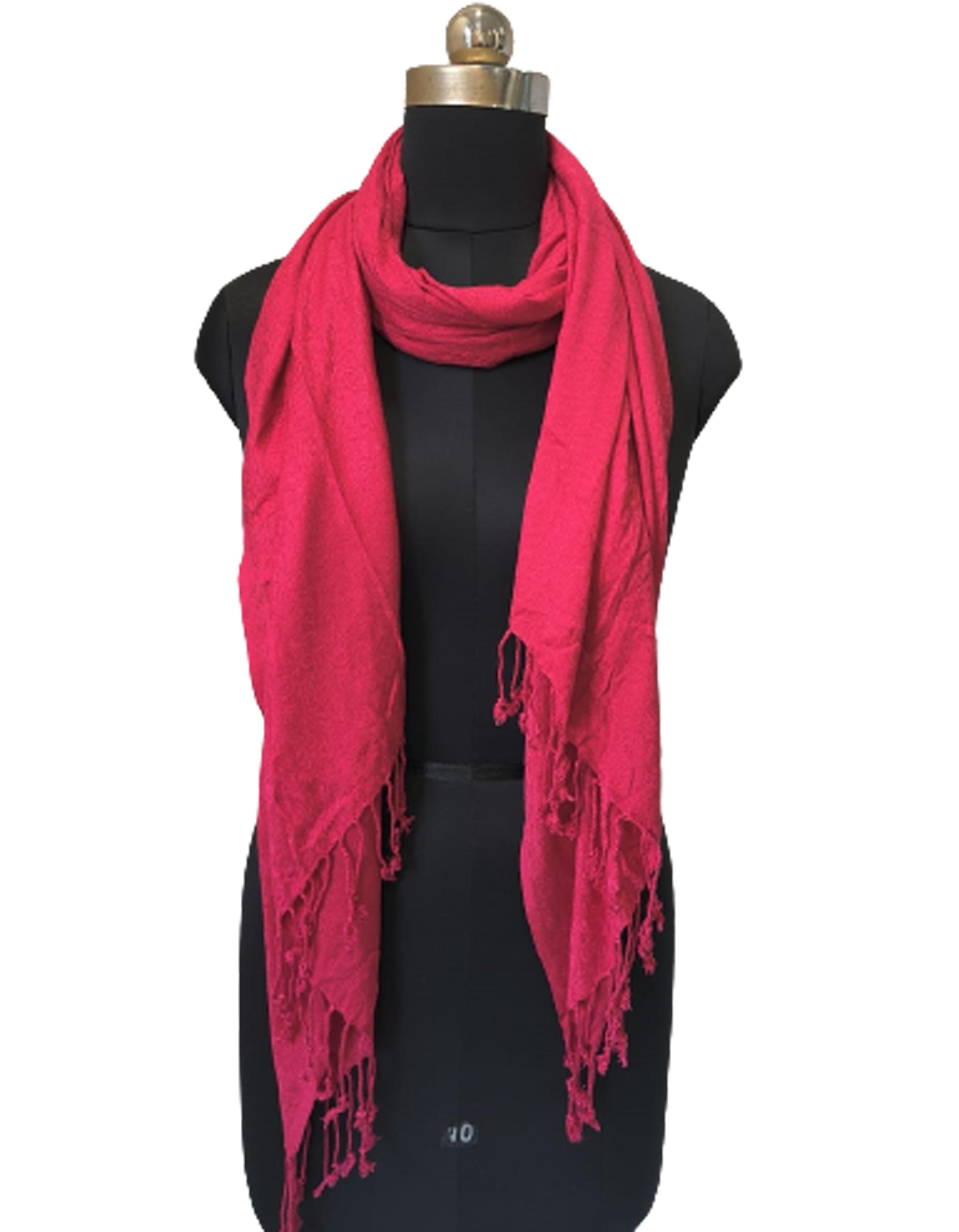 Pink Plain Viscose Woolen Winter Wear Scarves/Stoles for Women ST104