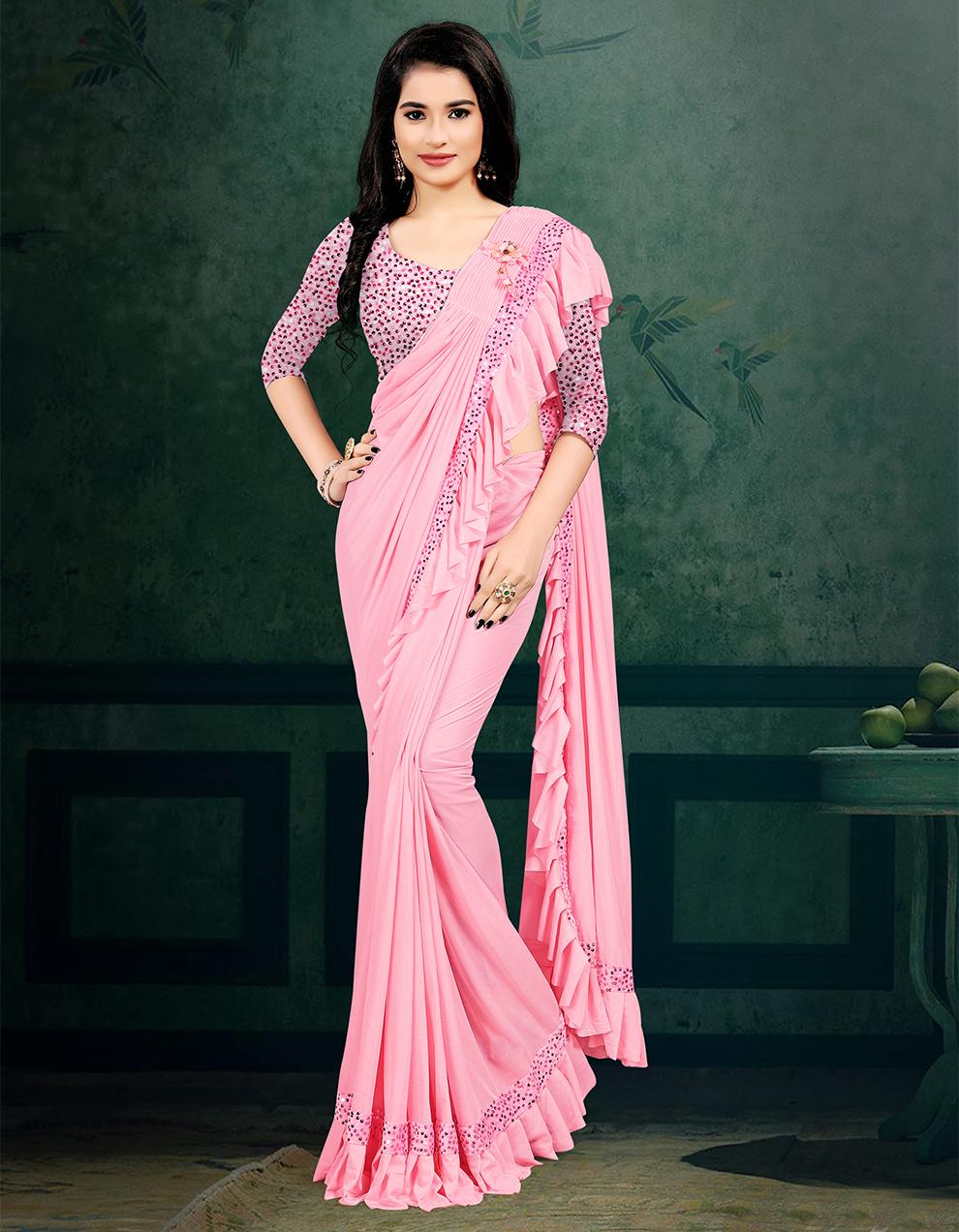 Pink Silk Saree With Blouse SD25095