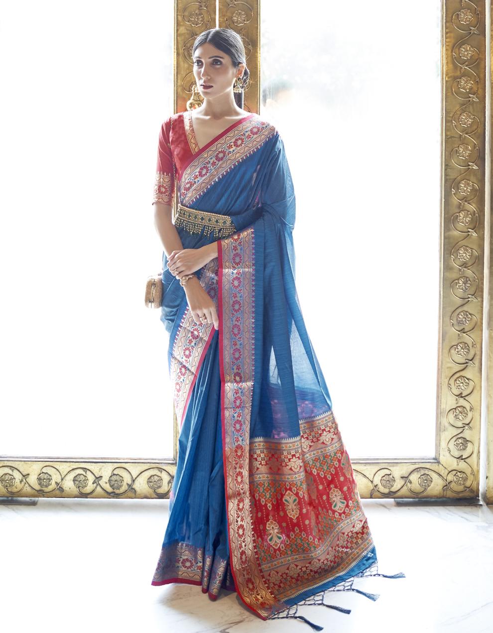 BlueART SILK Saree for Women With Blouse SD28257