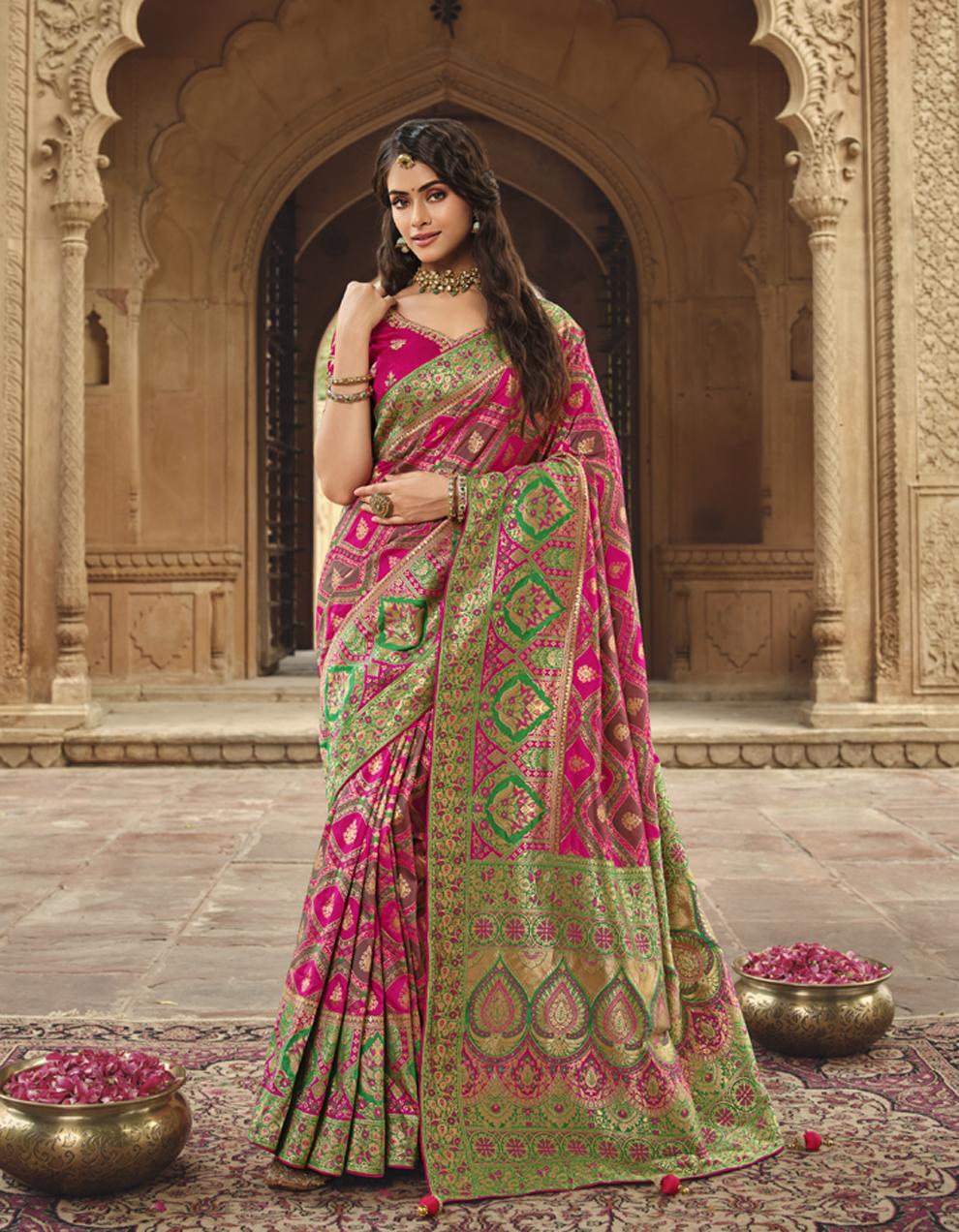 Pink SILK Saree for Women With Blouse SD28496