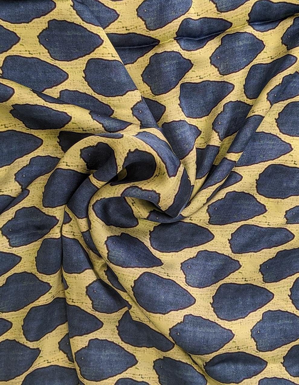 Blue Gaji Silk Unstitched Fabric for Men & Women's Shirt/Kurta/Top/Kameez FB92