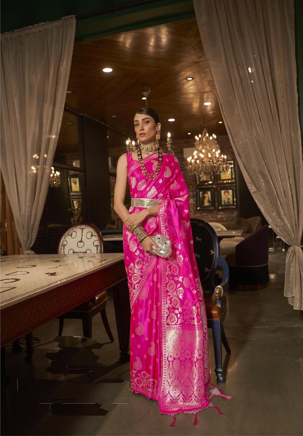 Pink ART SILK Saree for Women With Blouse SD28217