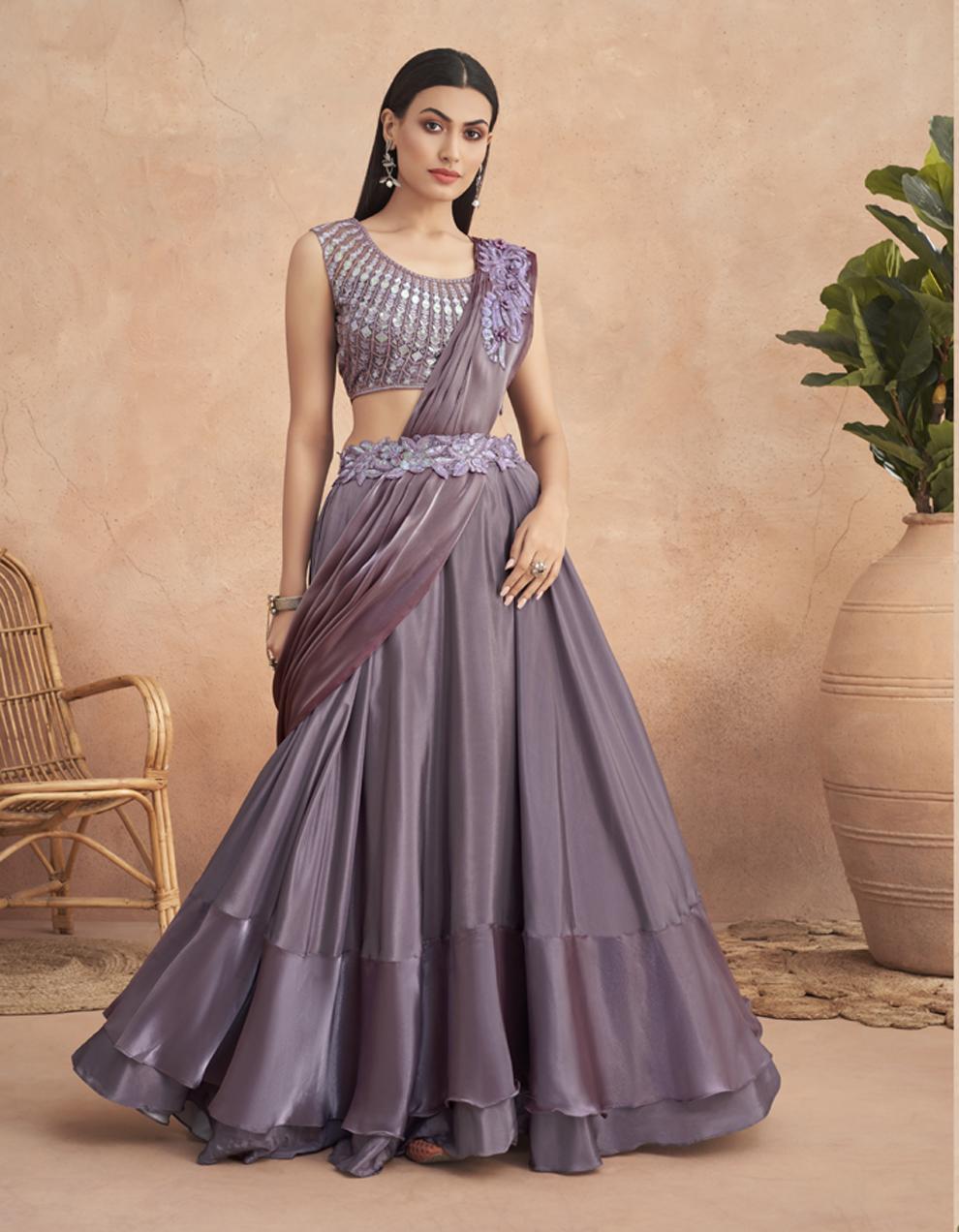 Purple ART SILK Saree for Women With Blouse SD28390