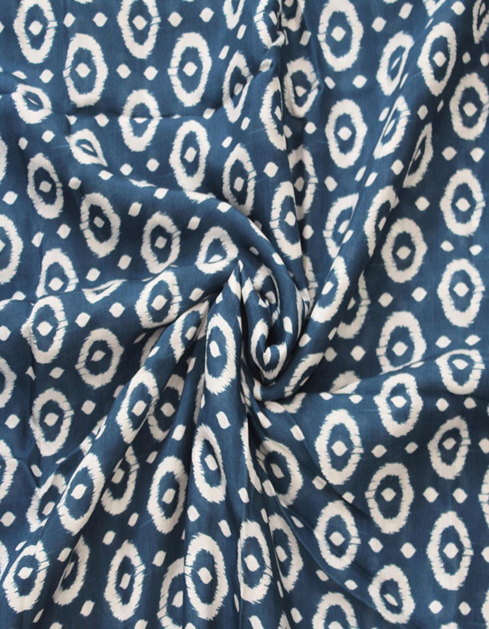 Blue Viscose Unstitched Fabric for Men & Women's Shirt/Kurta/Top/Kameez FB81