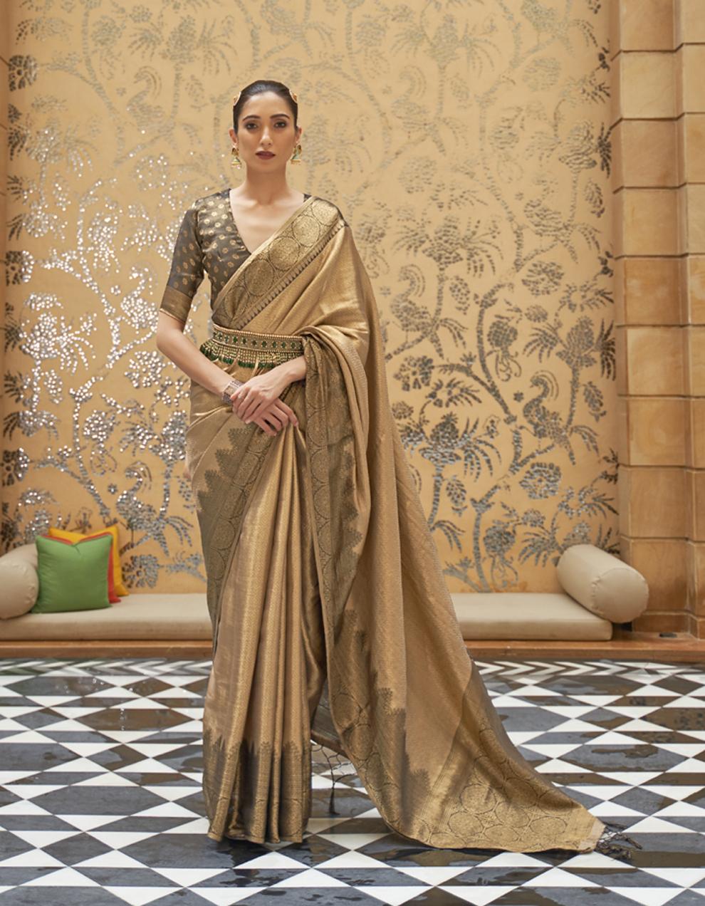 Brown ART SILK Saree for Women With Blouse SD28263