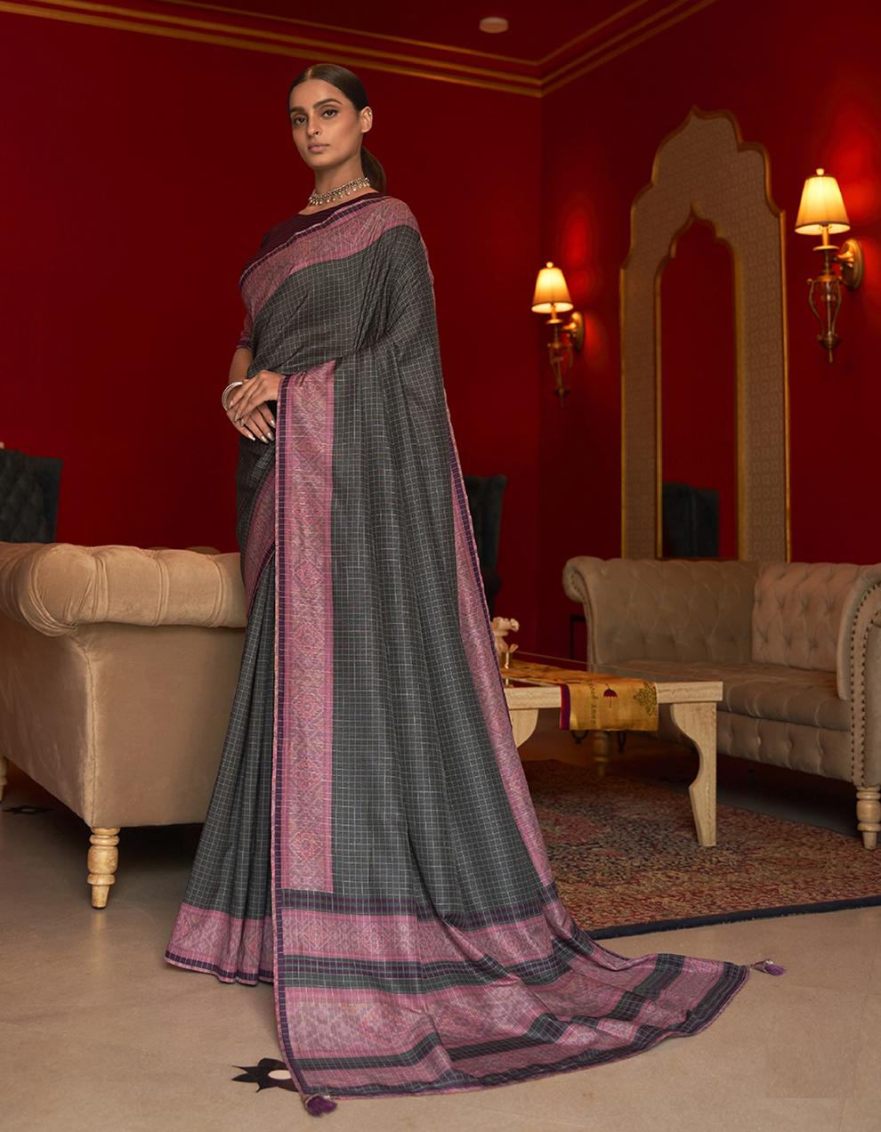 Multicolor Silk Saree With Blouse SD25692