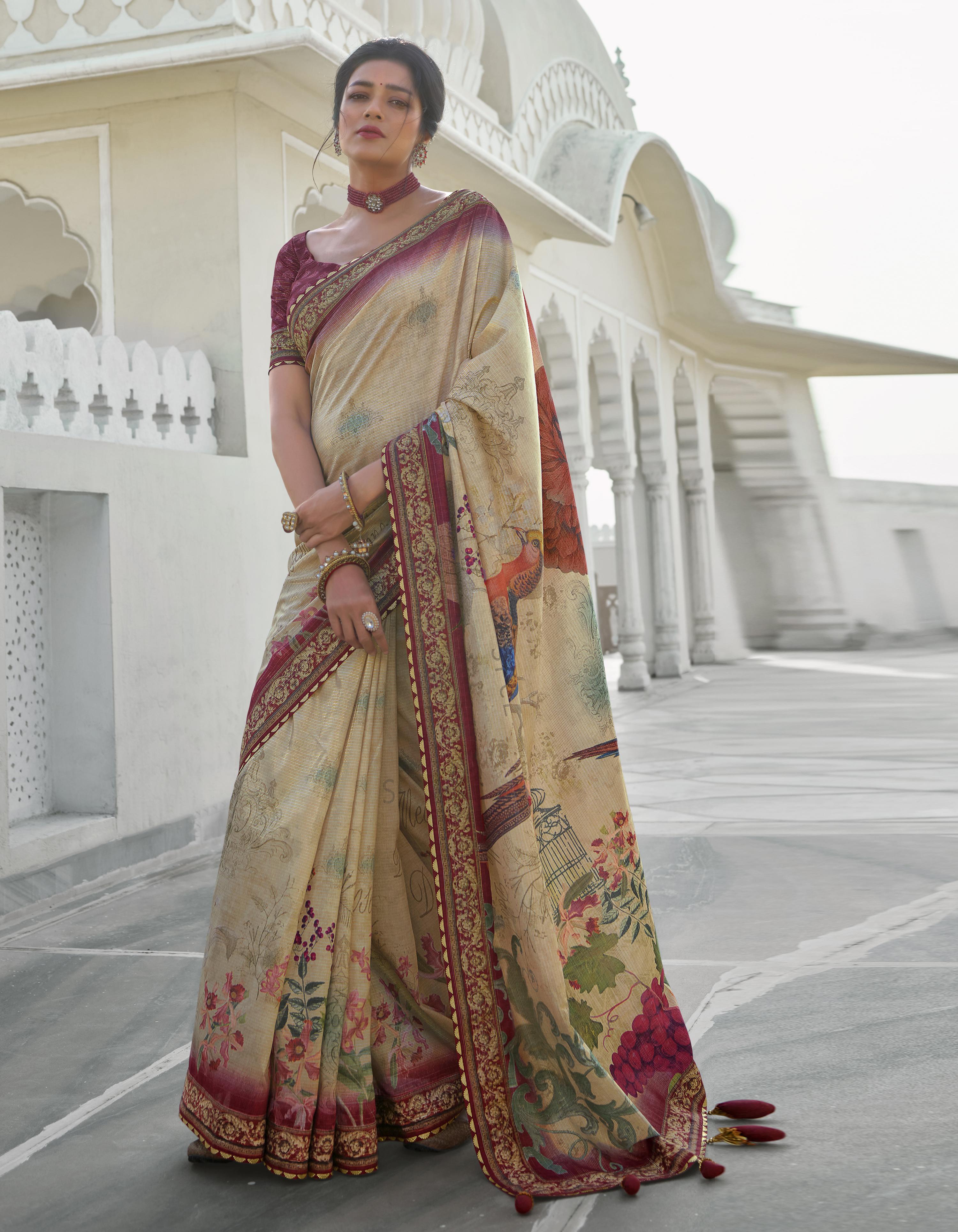 Multicolor Silk Saree With Blouse SD25572