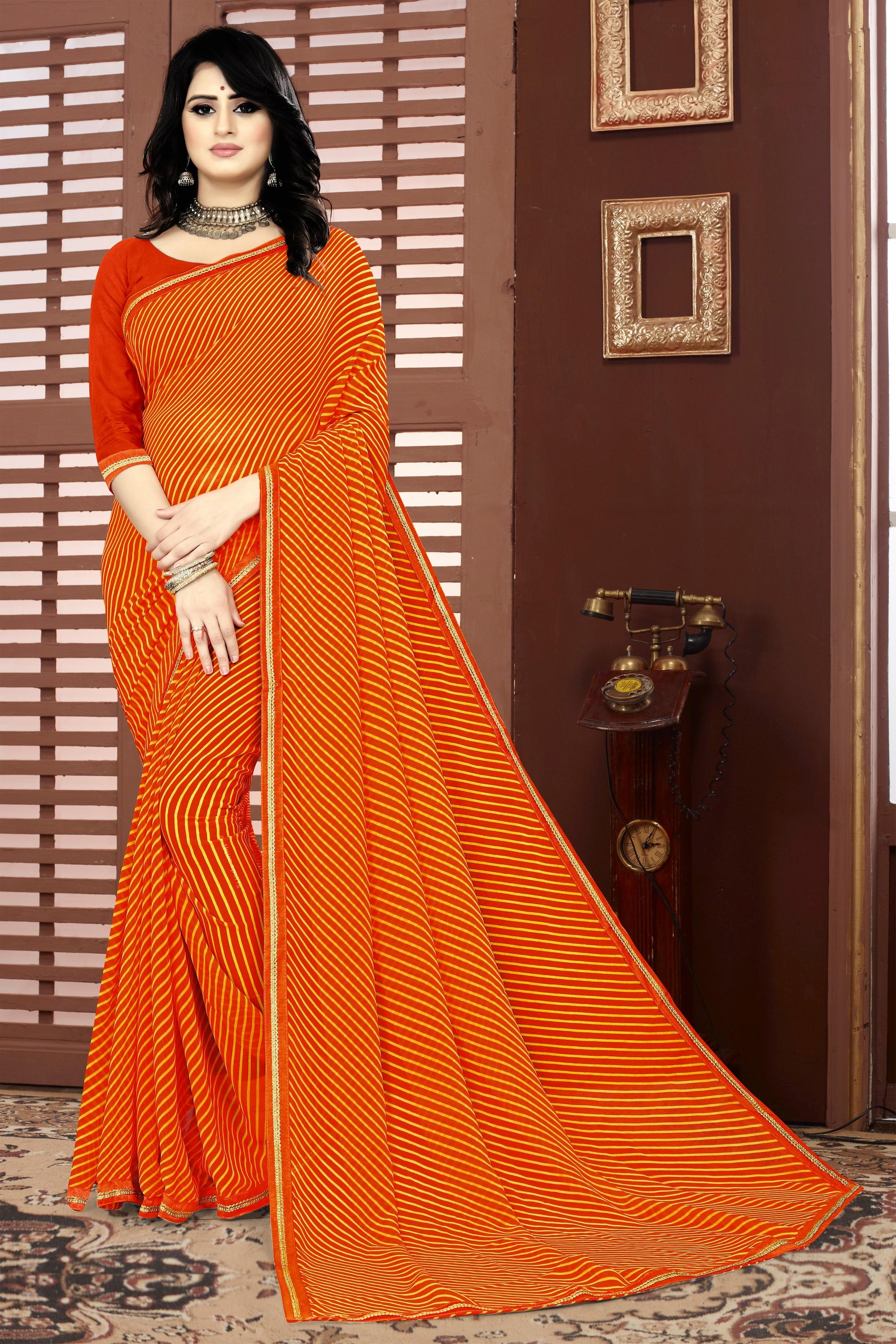 Mustard Georgette Saree With Blouse IW24700