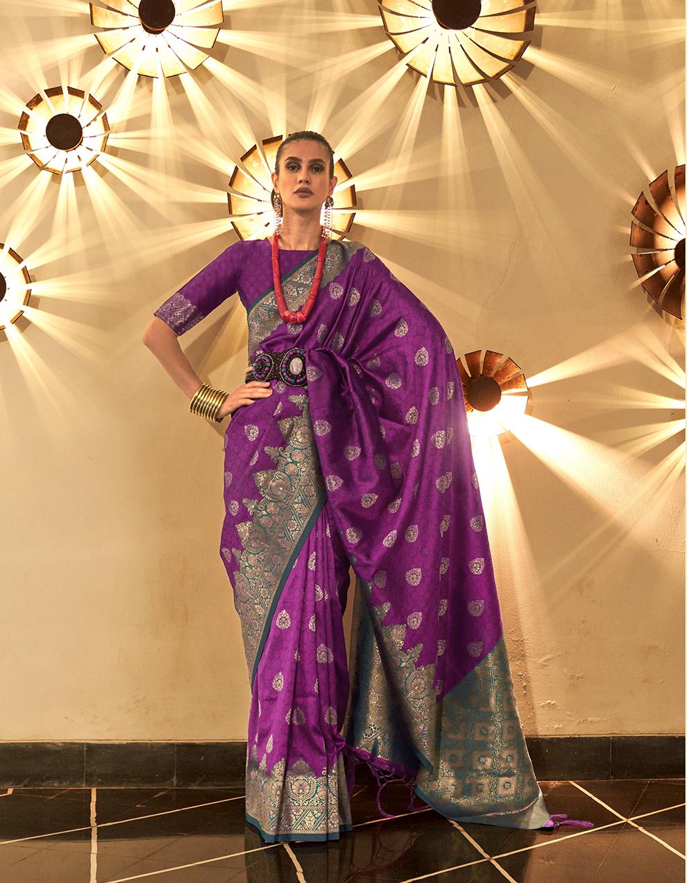 Purple ART SILK Saree for Women With Blouse SD28274