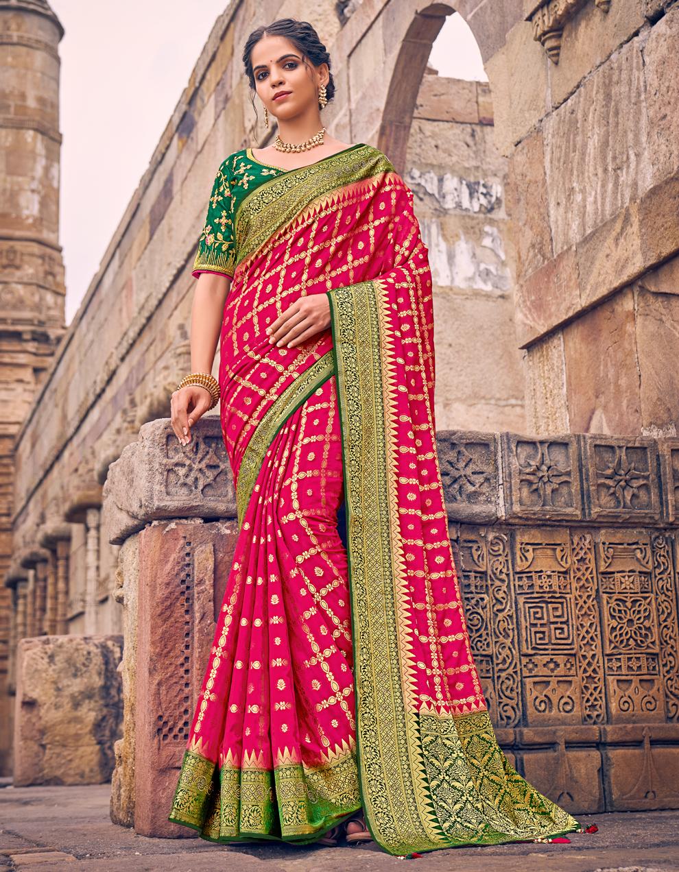 Red Georgette Saree for Women With Blouse SD27858