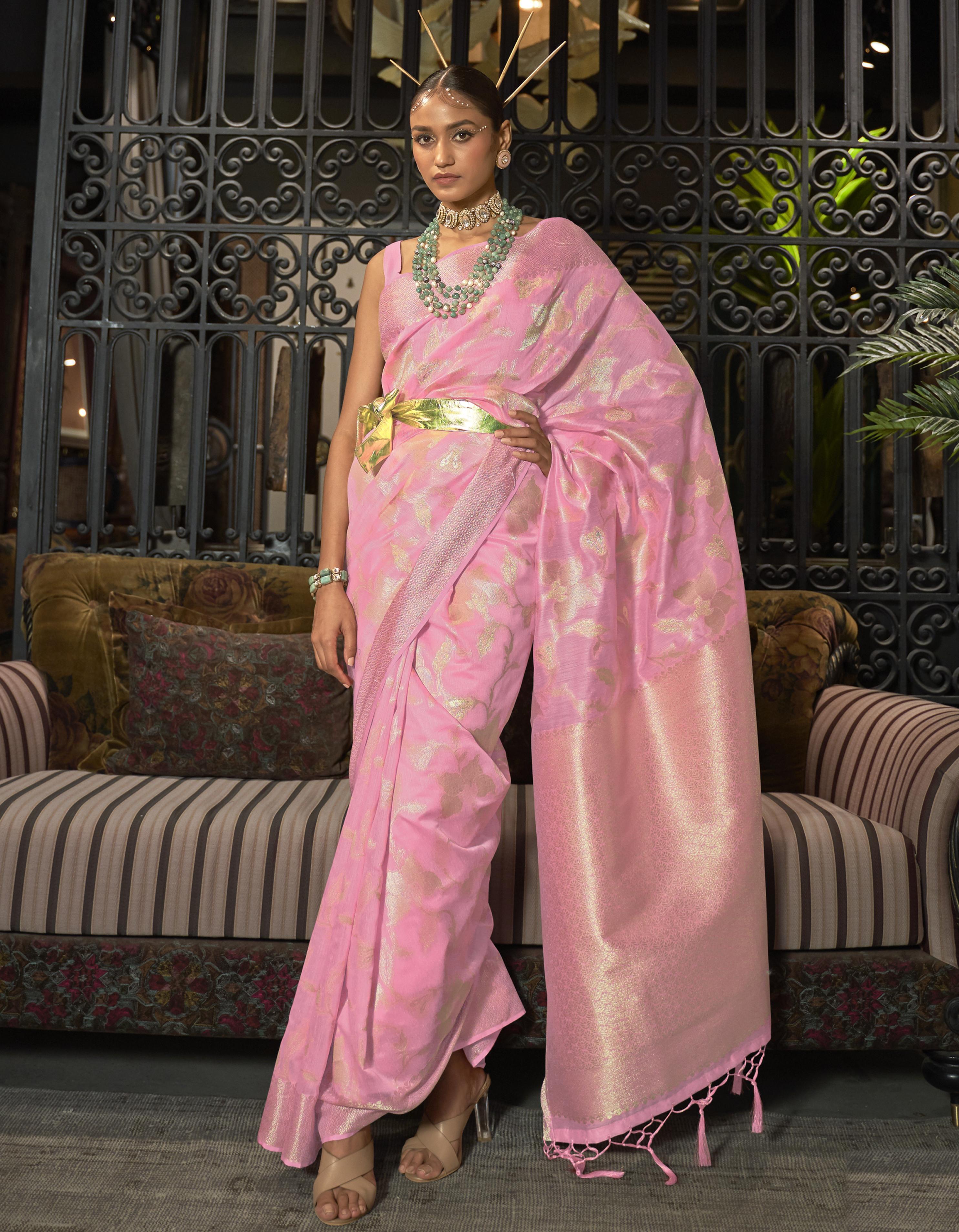 Pink Silk Saree for Women With Blouse SD27204