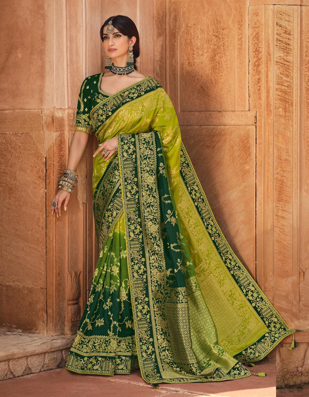 Multicolor Dola Silk Saree With Blouse SD25563