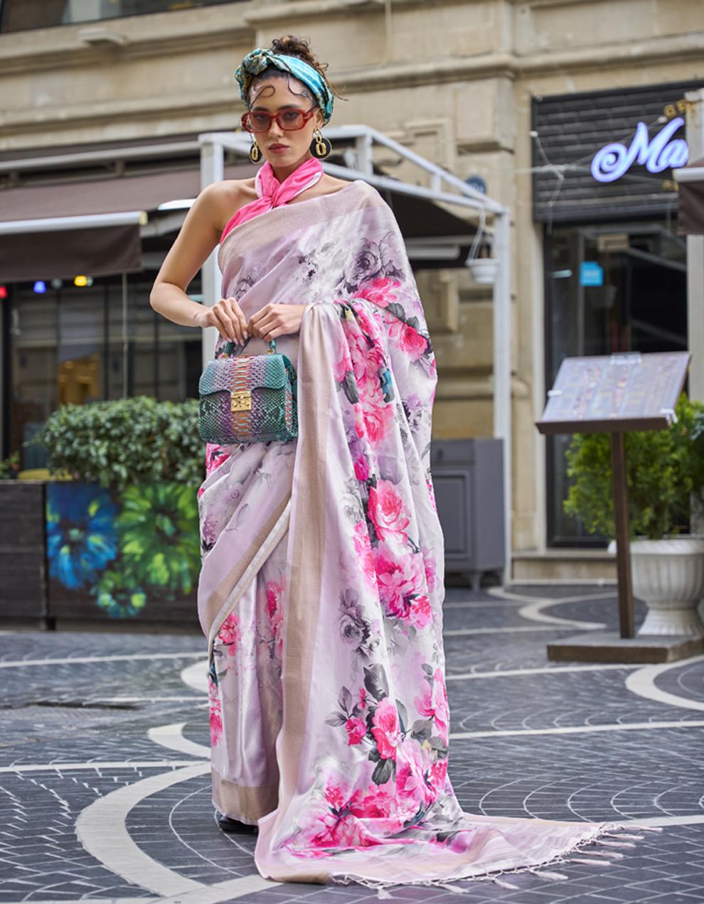 PINK Handloom Silk Saree for Women With Blouse SD28947