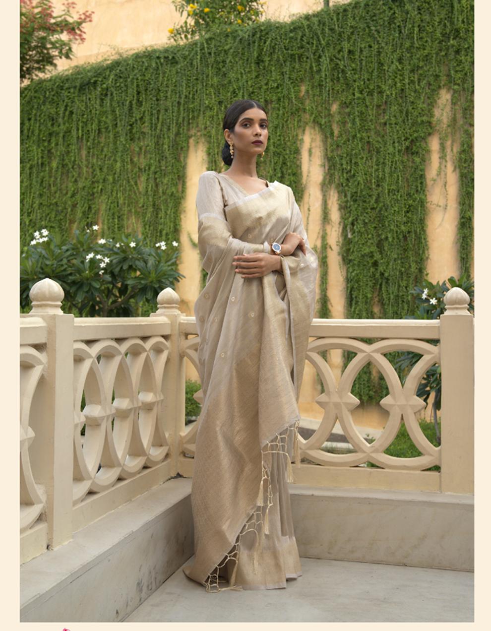 Grey Art Silk Saree for Women With Blouse SD28018