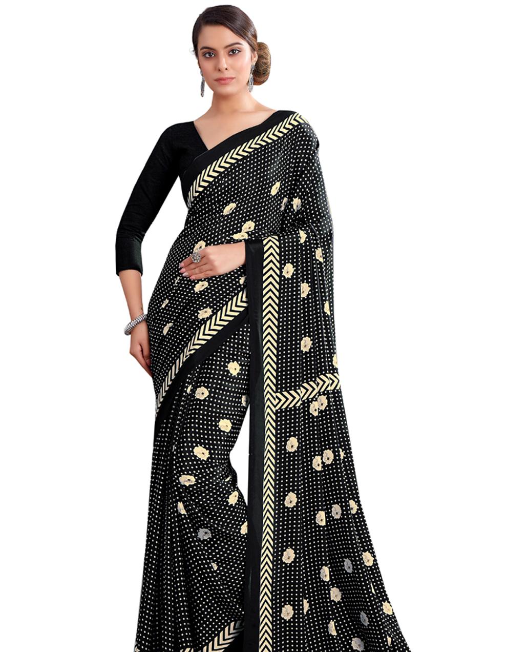 Yellow CREPE SILK Saree for Women With Blouse SD28805