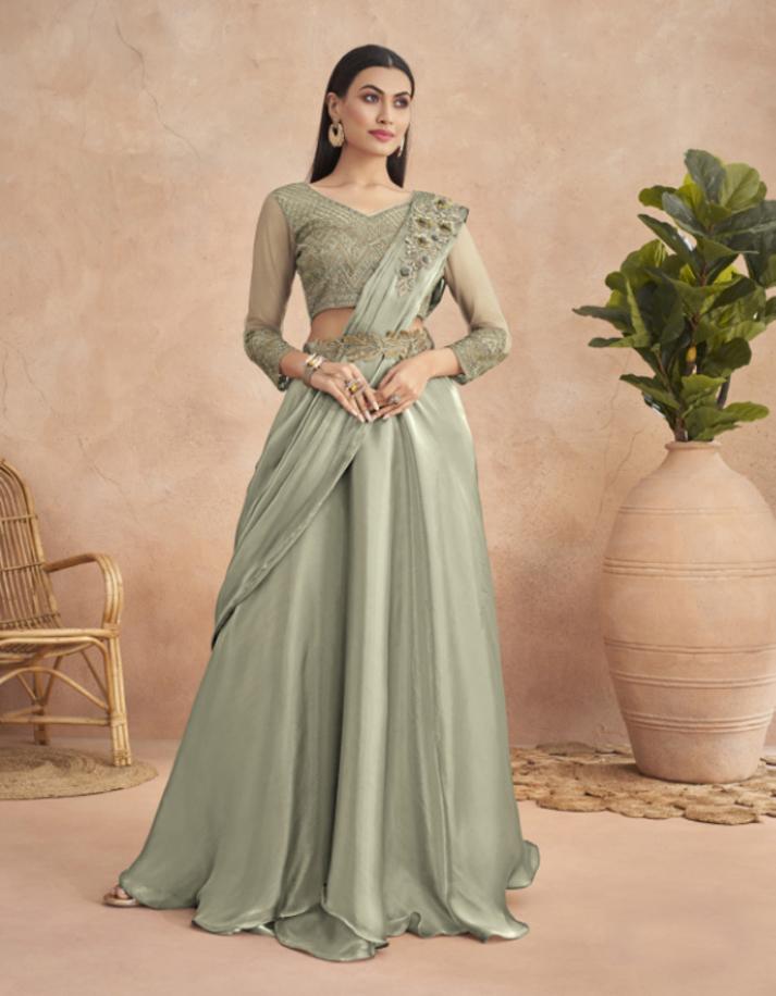 green FANCY SILK Saree for Women With Blouse SD28462