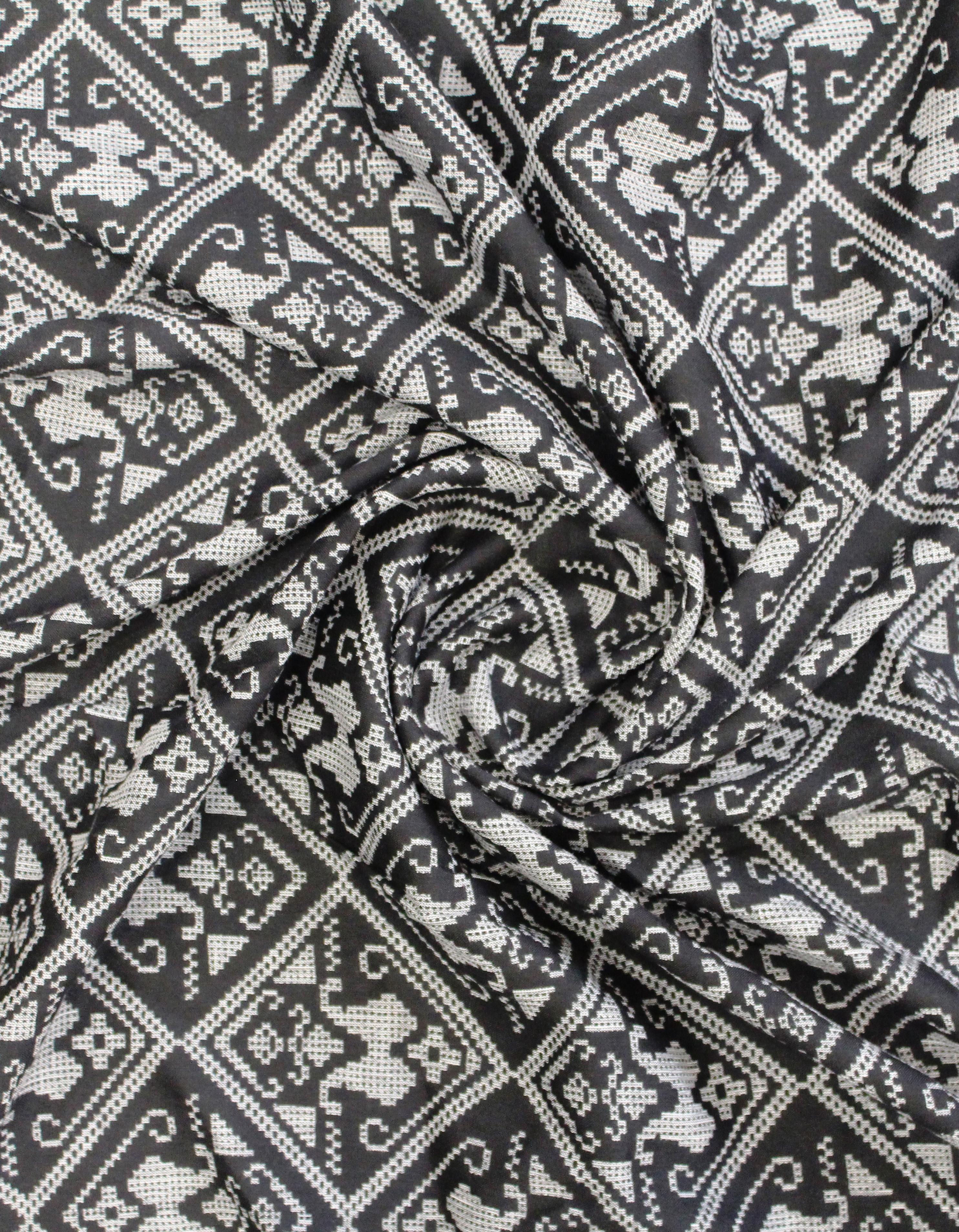 Black Rayon Unstitched Fabric for Men & Women's Shirt/Kurta/Top/Kameez FB95